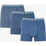 Penti Erkek Blue Basic Geometrik Desenli 3'lü Boxer - Çok Renkli