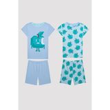 Penti Erkek Çocuk Green Apple Çok Renkli Pamuklu 2li Pijama Takımı - 4 - 5 Yaş