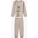 Penti Erkek Çocuk Gri Space Friends Pamuklu Uzun Kollu 2'li Pijama Takımı - 7 - 8 Yaş