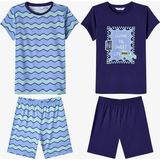 Penti Erkek Çocuk Mavi Waves Kısa Kollu 2'li Pijama Takımı