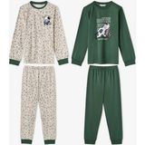 Penti Erkek Çocuk Yeşil Fully Booked Pamuklu Uzun Kollu 2'li Pijama Takımı