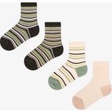 Penti Erkek Çocuk Yeşil Woodland Greens Çizgili Pamuklu 4 Çift Soket Çorap - 35 - 37