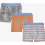 Penti Erkek Grid Çizgili 3'lü Boxer - M - Çok Renkli