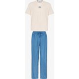 Penti Erkek Refined Çizgili Oversize Pantolon Kısa Kollu Pijama Takımı - Renkli - 2XL