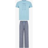 Penti Erkek Wellness Check Çizgili Kısa Kollu Pijama Takımı - Çok Renkli