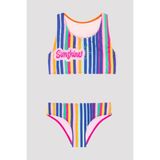 Penti Genç Kız Çizgili Renkli Halter Bikini Takımı - 9 - 10 Yaş