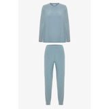 Penti Gri Chill Time Kayık Yaka Termal Etkili Pijama Takımı