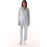 Penti Gri Cool Çizgili Gömlek Uzun Kollu Pijama Takımı - Çok Renkli