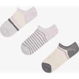 Penti Gri Fitilli Pamuklu Çizgili Jakarlı 3 Çift Sneaker Çorap - 36 - 40