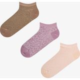 Penti Gül Kurusu Leopar Waves Jakarlı 3 Çift Patik Çorap - 36 - 40 - Pembe