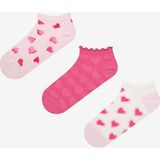 Penti Heart Frill 3lü Pembe Çok Renkli Patik Çorap - Standart
