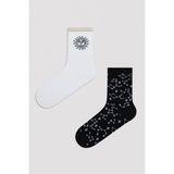 Penti Horoscope Siyah - Beyaz 2li Soket Çorap - Standart