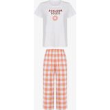 Penti Kadın Pembe Soleil Kapri Pijama Takımı %100 Pamuklu Rahat Kesim Desenli - XL