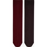 Penti Kahve Bordo Cool Fitilli Jakarlı 2 Çift Soket Çorap - 36 - 40 - Kahve - Bordo