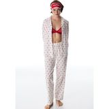 Penti Kırık Beyaz Red Hearts Düğmeli Gömlek Pantolon Pijama Takımı - XS
