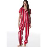 Penti Kırmızı Fiona Gömlek Çizgili Kısa Kollu Pantolon Pijama Takımı