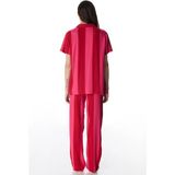 Penti Kırmızı For You Çizgili Gömlek Kısa Kollu Pijama Takımı