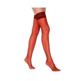 Penti Kırmızı İntive Lingerie 15 Den Burnu Şeffaf Dantelli Silikonlu Parlak Jartiyer Çorabı