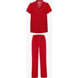 Penti Kırmızı Tiny Kalp Gömlek Kısa Kollu Pijama Takımı - XS