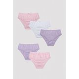 Penti Kız Çocuk Çok Renkli Basic Pamuklu 5li Slip Külot - 7 - 8 Yaş