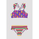 Penti Kız Çocuk Dondurm Desenli Halter Bikini Takımı - Renkli - 7 - 8 Yaş