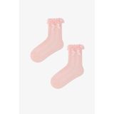 Penti Kız Çocuk Pembe Dantelli Soket Çorap