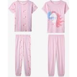 Penti Kız Çocuk Pembe Sleepycorn Kısa Kollu 2'li Pijama Takımı - Açık Pembe - 9 - 10 Yaş