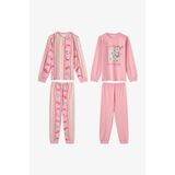 Penti Kız Çocuk Pembe Snailmail Cuties Pamuklu Uzun Kollu 2'li Pijama Takımı