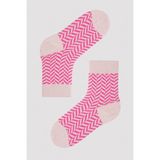 Penti Kız Çocuk Pembe Zigzag Desenli Soket Çorap - 27 - 30