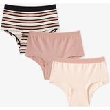 Penti Kız Çocuk Peony Hipster Çizgili 3'lü Slip Külot - 5 - 6 Yaş - Renkli