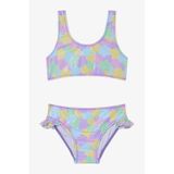 Penti Kız Çocuk Shiny Flower Fırfırlı Halter Yaka Bikini Takımı
