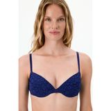 Penti Lacivert Pleasure Dantel Çiçekli Pedli Push Up Sütyen - 75A - Renkli