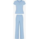 Penti Mavi Ella Solid Kadın Pantolon Pijama Takımı Yumuşak Pamuk Kumaş Özellikli Rahat Kesim
