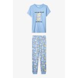Penti Mavi Kız Çocuk Pillow Pamuklu Pijama Takımı