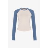 Penti Mavi Raglan Contrast Uzun Kollu Bluz