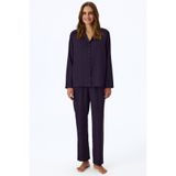 Penti Mor Midnight Saten Çizgili Uzun Kollu Gömlek Pantolon Pijama Takımı