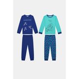 Penti Of Dogs Erkek Çocuklar İçin 2'li Çok Renkli Pamuklu Pijama Takımı Rahat Uyku - 3 - 4 Yaş
