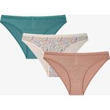 Penti Orient Pointel Şal Desen Desenli 3'lü Slip Külot - Çok Renkli - 2XL