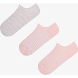 Penti Parlak Blush Çizgili Simli 3 Çift Sneaker Çorap - 36 - 40 - Renkli