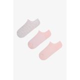 Penti Parlak Blush Çizgili Simli 3 Çift Sneaker Çorap Çok Renkli