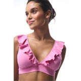 Penti Pembe Begonia Fırfırlı Bikini Üstü