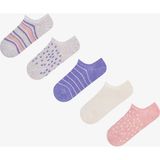 Penti Pembe Beyaz Trendy Pattern Çizgili Pamuklu 5 Çift Sneaker Çorap - 36 - 40 - Pembe - Beyaz