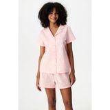 Penti Pembe Çiçekli Morning Gömlek Kısa Kollu Şort Pijama Takımı - XS