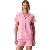 Penti Pembe Stardust Gömlek Çiçekli Kısa Kollu Şort Pijama Takımı