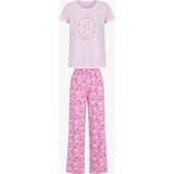 Penti Pembe Weekends Çiçekli Kısa Kollu Pantolon Pijama Takımı
