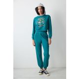 Penti Petrol Yeşili Harry Potter Baskılı Kapüşonlu Sweatshirt