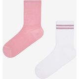Penti Pinky Line 2li Pembe Beyaz Tenis Soket Çorap - Standart