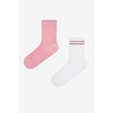 Penti Pinky Line 2li Pembe Beyaz Tenis Soket Çorap