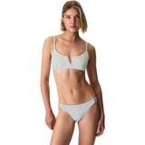 Penti Point Puantiye Desenli Dokulu V Yaka Bikini Üstü - 38 - Çok Renkli