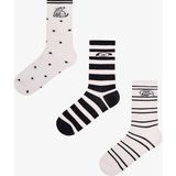 Penti Siyah Beyaz Kitten Lines Pamuklu 3 Çift Soket Çorap - 36 - 40